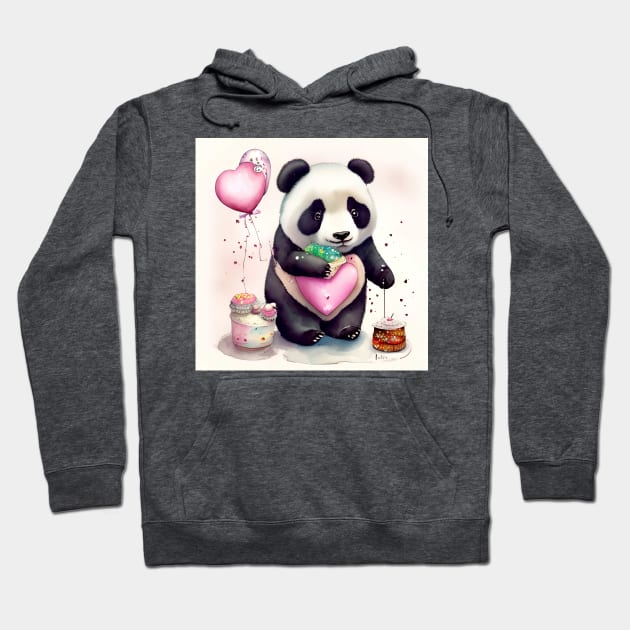 Heart-Shaped Treats for Panda Bear Hoodie by AlienMirror